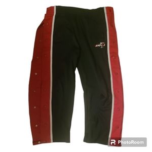 AND1 Track Pants Mens L 14/16 Black Red Basketball Outdoor Pants